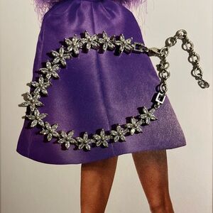 CRYSTAL FLOWER SILVER ANKLET